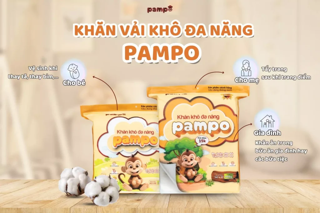 cách sử dụng khăn khô đa năng Pampo